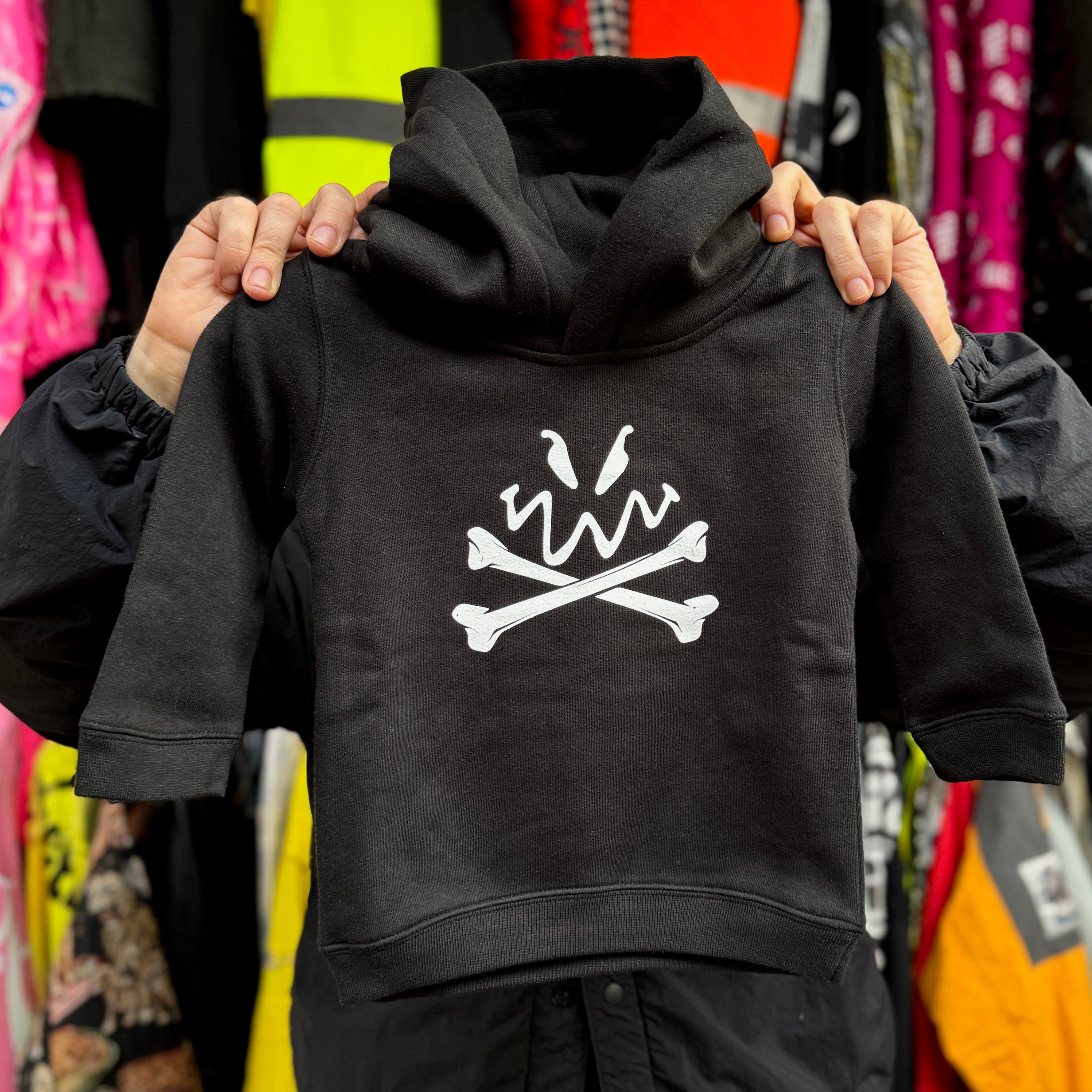 JOLLY ROGER KIDS HOODIE BLACK