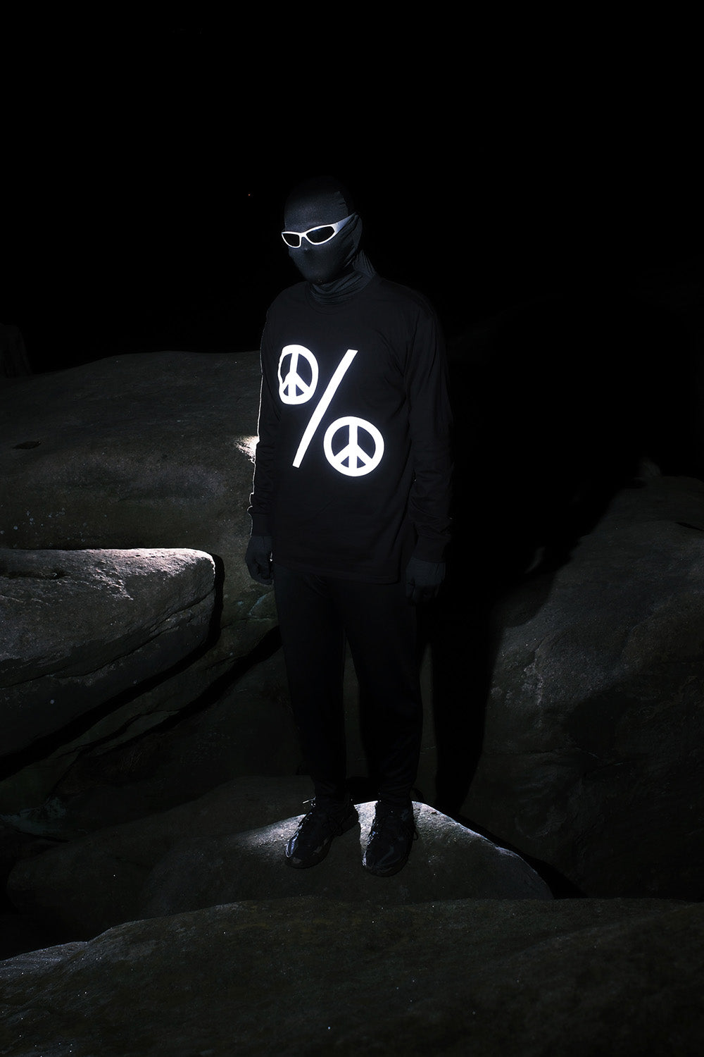 PEACENTAGE LONG SLEEVE T-SHIRT BLACK