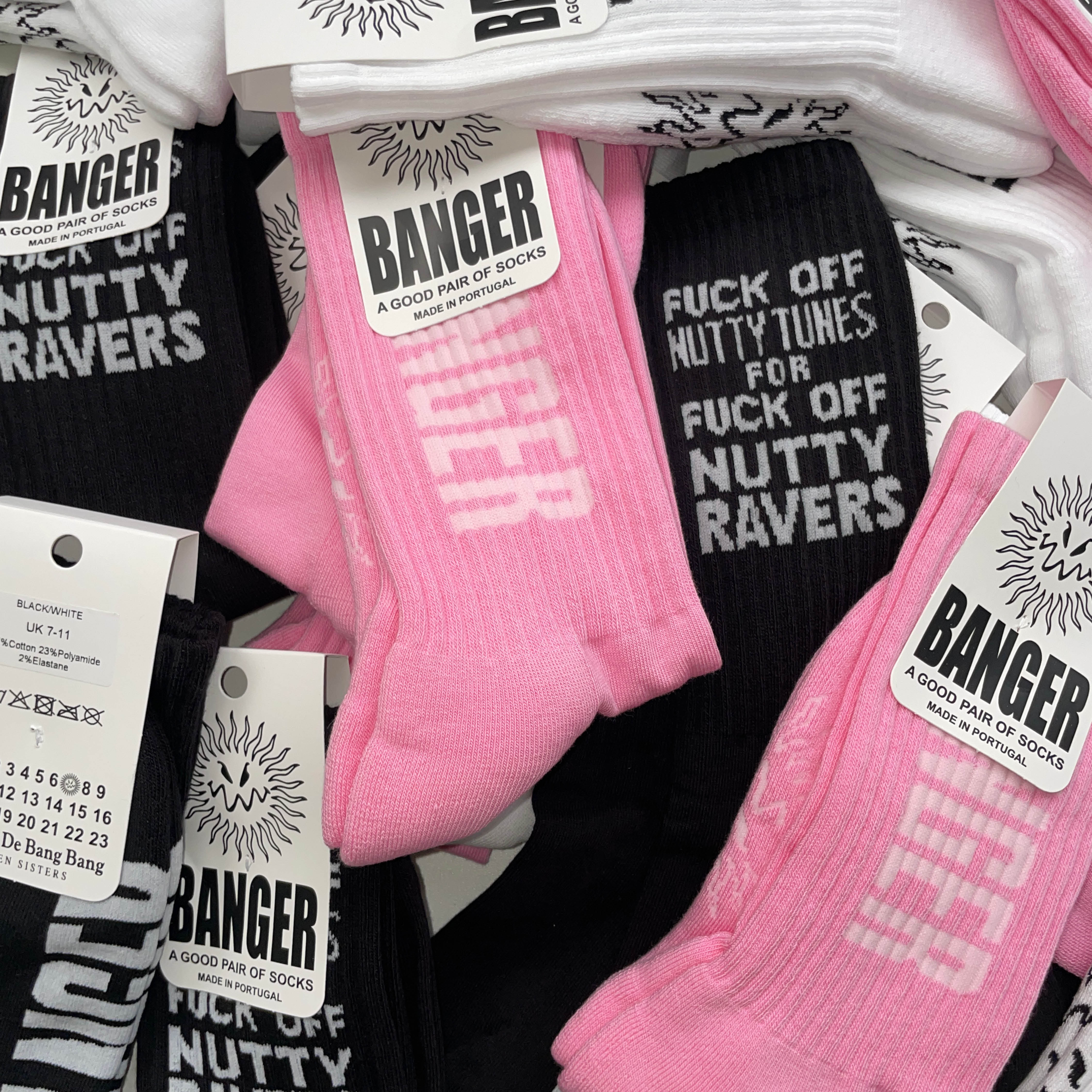 NUTTY RAVER SOCKS BLACK