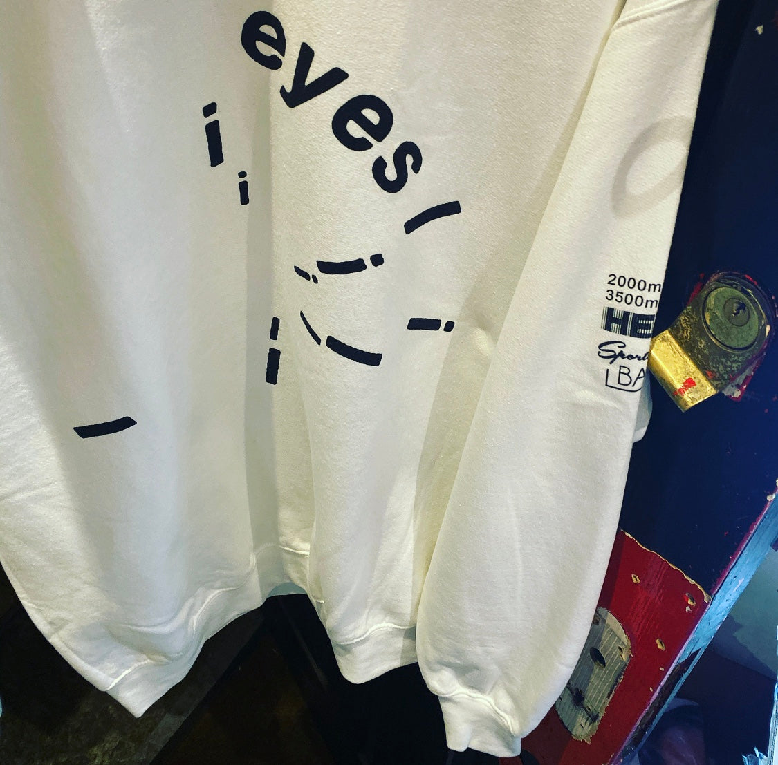 WHEN I CLOSE MY EYES I TRIP BALLS JUMPER - WHITE